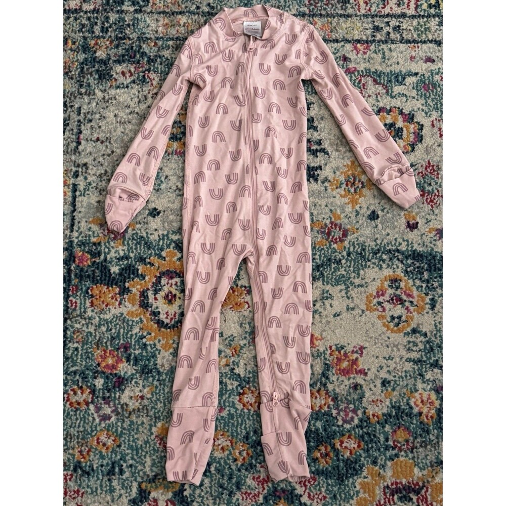 Hanna Andersson Layette Tencel Print Sleeper Blush Pink Rainbow 2T